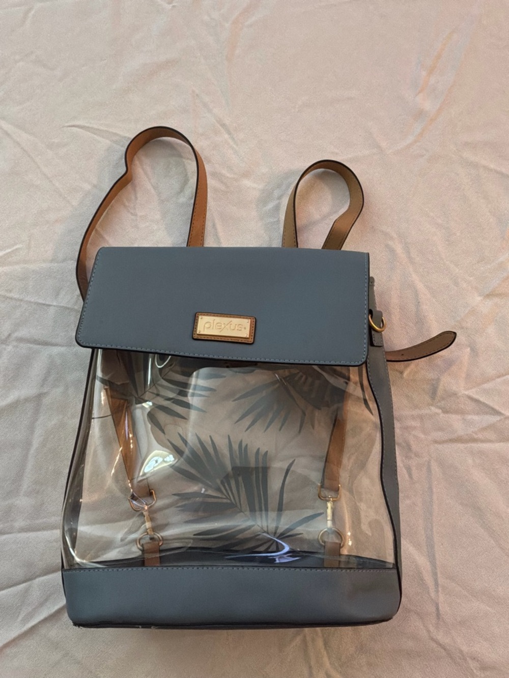 Clear Grey Backpack Tote - Clear Grey Women Bag
